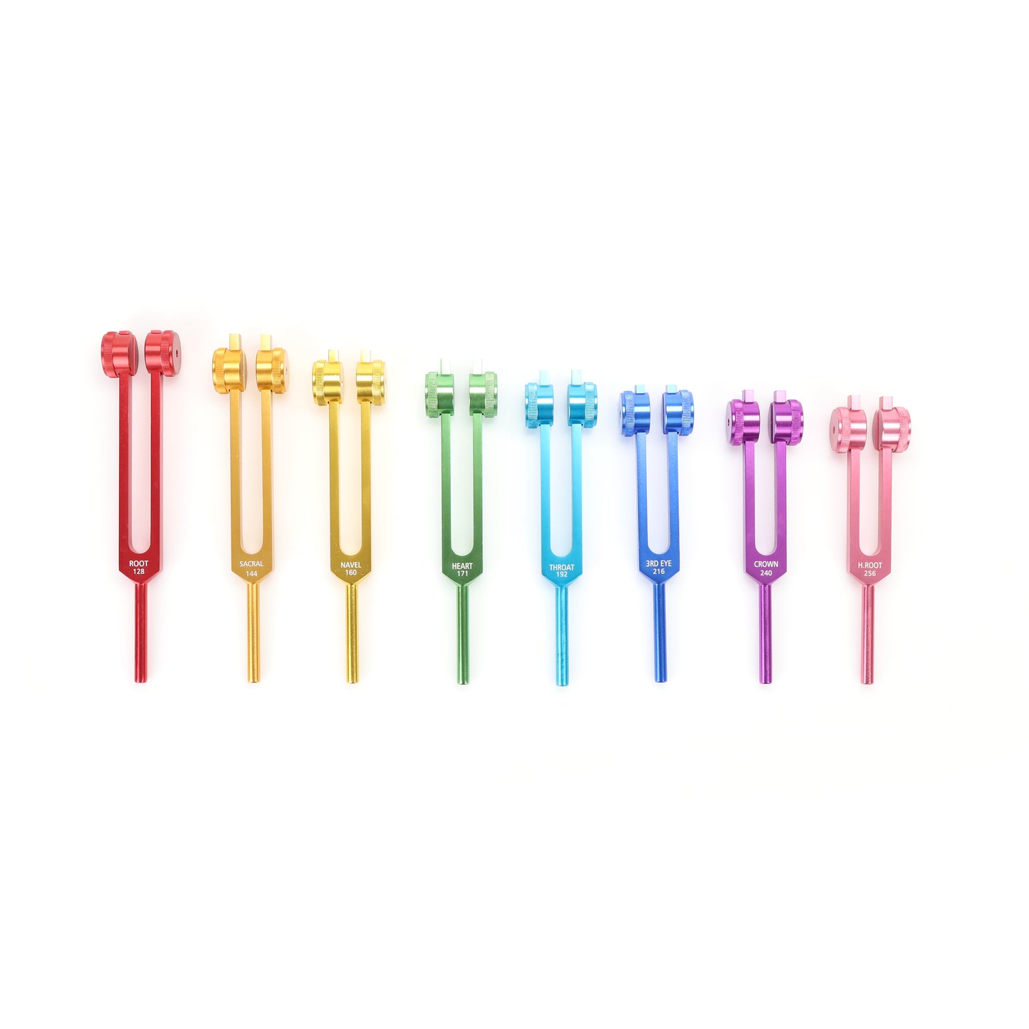 7pc Chakra Tuning Fork Set for Sound Therapy