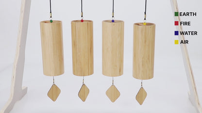 4pc Wind Chime Set with Protective Case and Sound Vibration